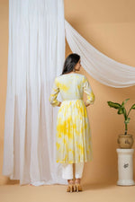 Thumbnail for Joban Fashion Yellow Tie & Dye Kurta Pant Set - Distacart