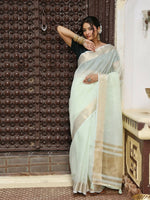 Thumbnail for Astita Light Green Cotton Saree