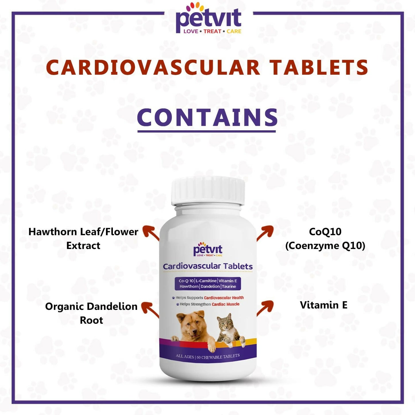 Petvit Cardiovascular Dog Supplement Tablets - Distacart