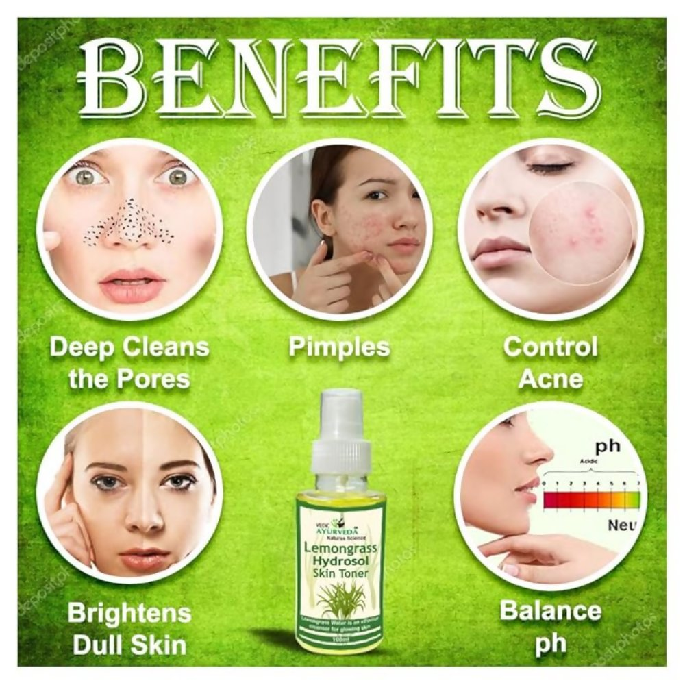 VedicAyurveda Lemongrass Hydrosol Skin Toner - Dista