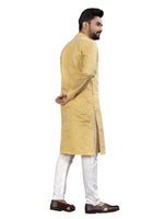 Thumbnail for Anaita Yellow Lucknowi Work Silk Straight Kurta - Distacart