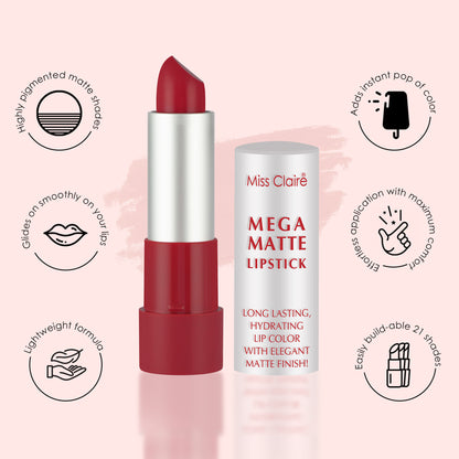Miss Claire Mega Matte Lipstick - 21 - Distacart
