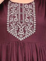 Thumbnail for Swasti Plus Size Ethnic Embroidered Maxi Fit & Flare Ethnic Dress