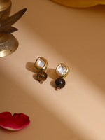 Thumbnail for Ruby Raang Brown Tiger Eye Stone Kundan Studs