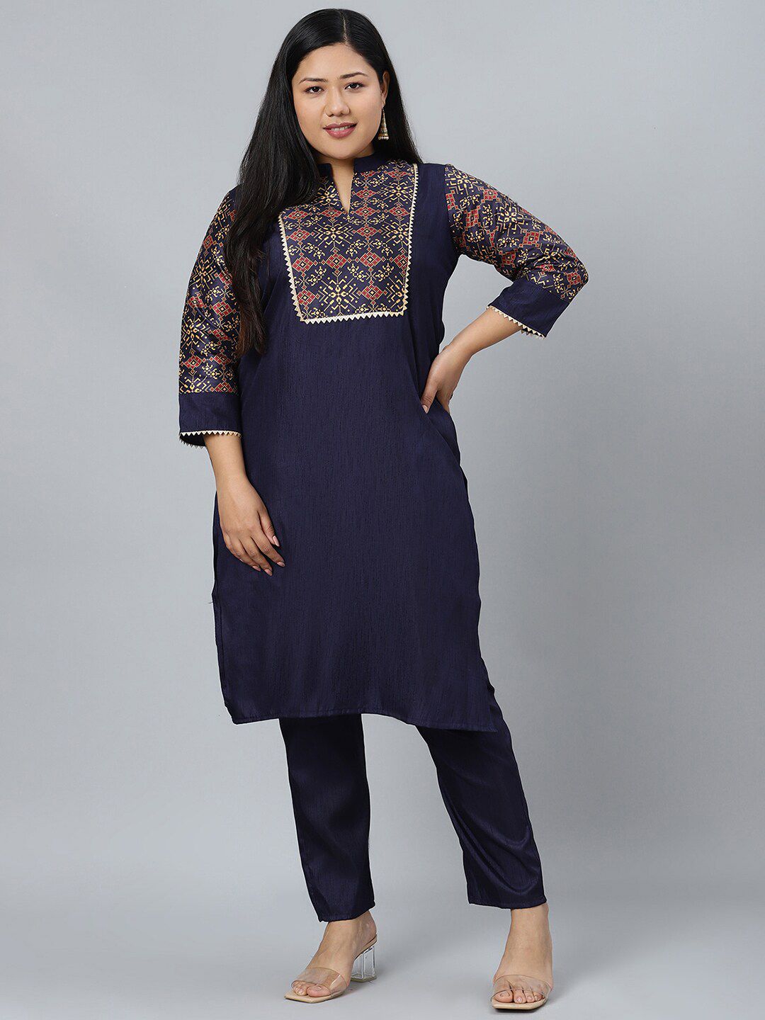Sztori Ethnic Motifs Printed Straight Kurta with Pant - Distacart
