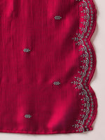 Thumbnail for Kalini Ethnic Motif Embroidered Empire Thread Work Anarkali Kurta & Trousers With Dupatta - Distacart
