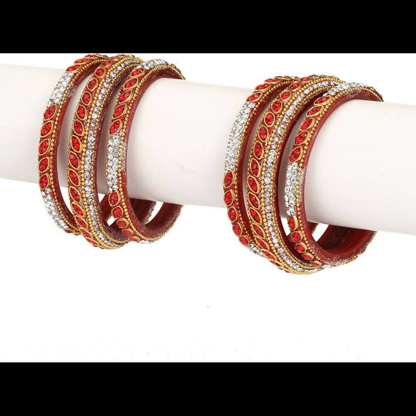 Afast Bridal Wedding & Party Fashionable Colorful Glass Bangle/Kada Set, Pack Of 6 - Distacart