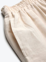 Thumbnail for TAG 7 Women Off-White Solid Hem Design Straight Palazzos