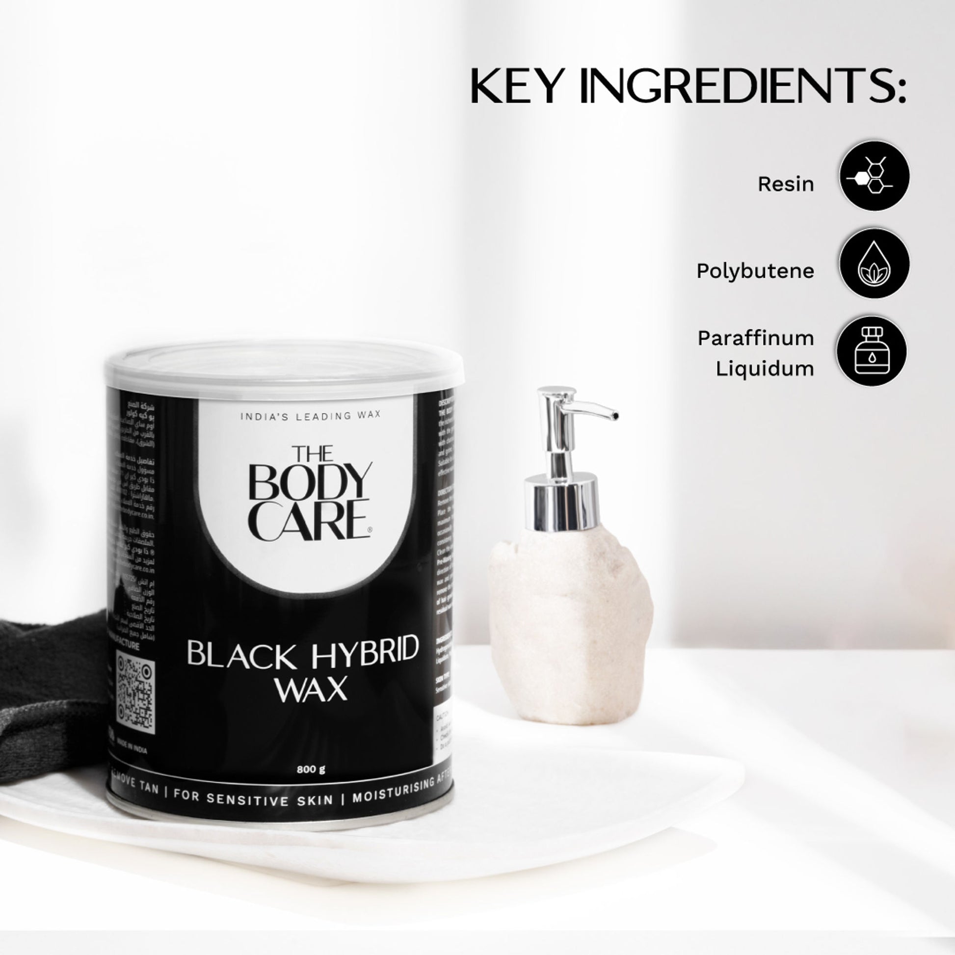 The Body Care Black Hybrid Wax Jar