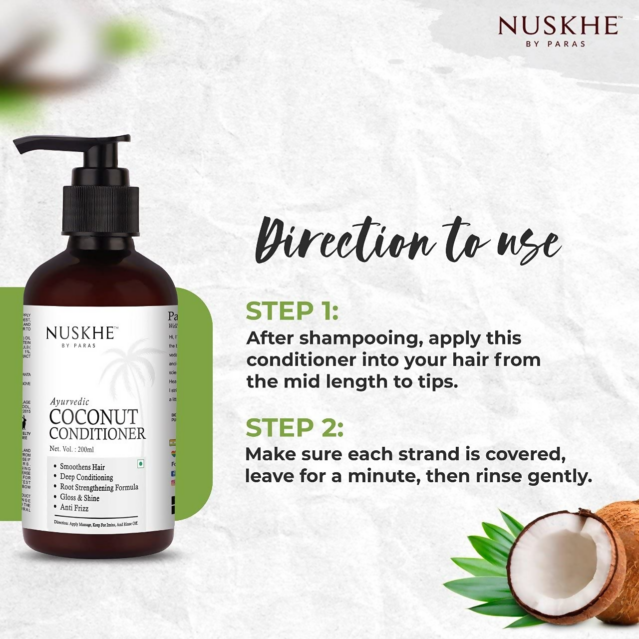 Nuskhe By Paras Ayurvedic Coconut Conditioner - Distacart