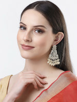 Thumbnail for NVR Women Gold-Plated Kundan Drop Earrings - Distacart