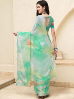 Thumbnail for Mitera Tie and Dye Beads and Stones Poly Chiffon Ready to Wear Saree