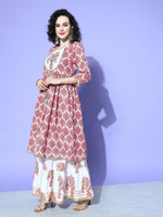 Thumbnail for All About You Women White Floral Printed Regular Gotta Patti Pure Cotton Kurta with Skirt & With Dupatta - Distacart