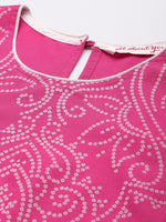 Thumbnail for All About You Women Pink Printed Kurta with Trousers - Distacart