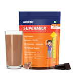 Thumbnail for Gritzo SuperMilk Height+ Health Drink for 10-12y Girls - Double Chocolate Flavor - Distacart
