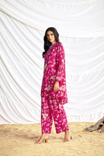 Thumbnail for BulBul Preha Fuschia Chanderi Co-Ord Set