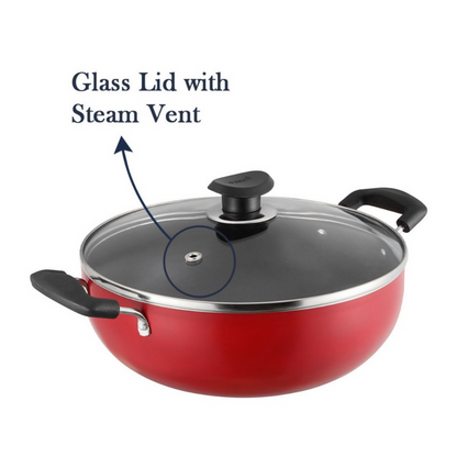 Vinod Zest Deep Kadhai with Glass Lid - Dista