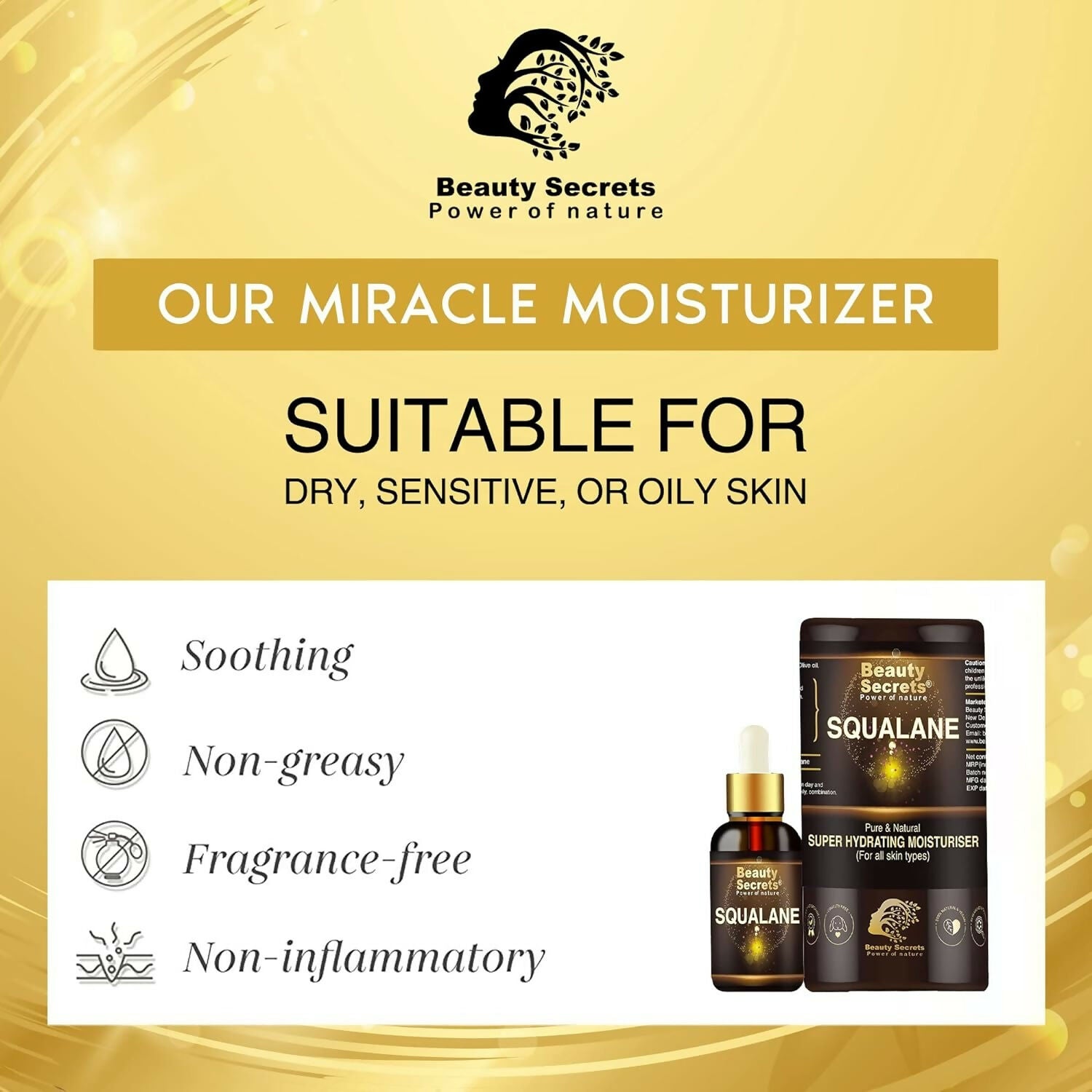 Beauty Secrets Certified Organic Squalane Oil For Face - Distacart