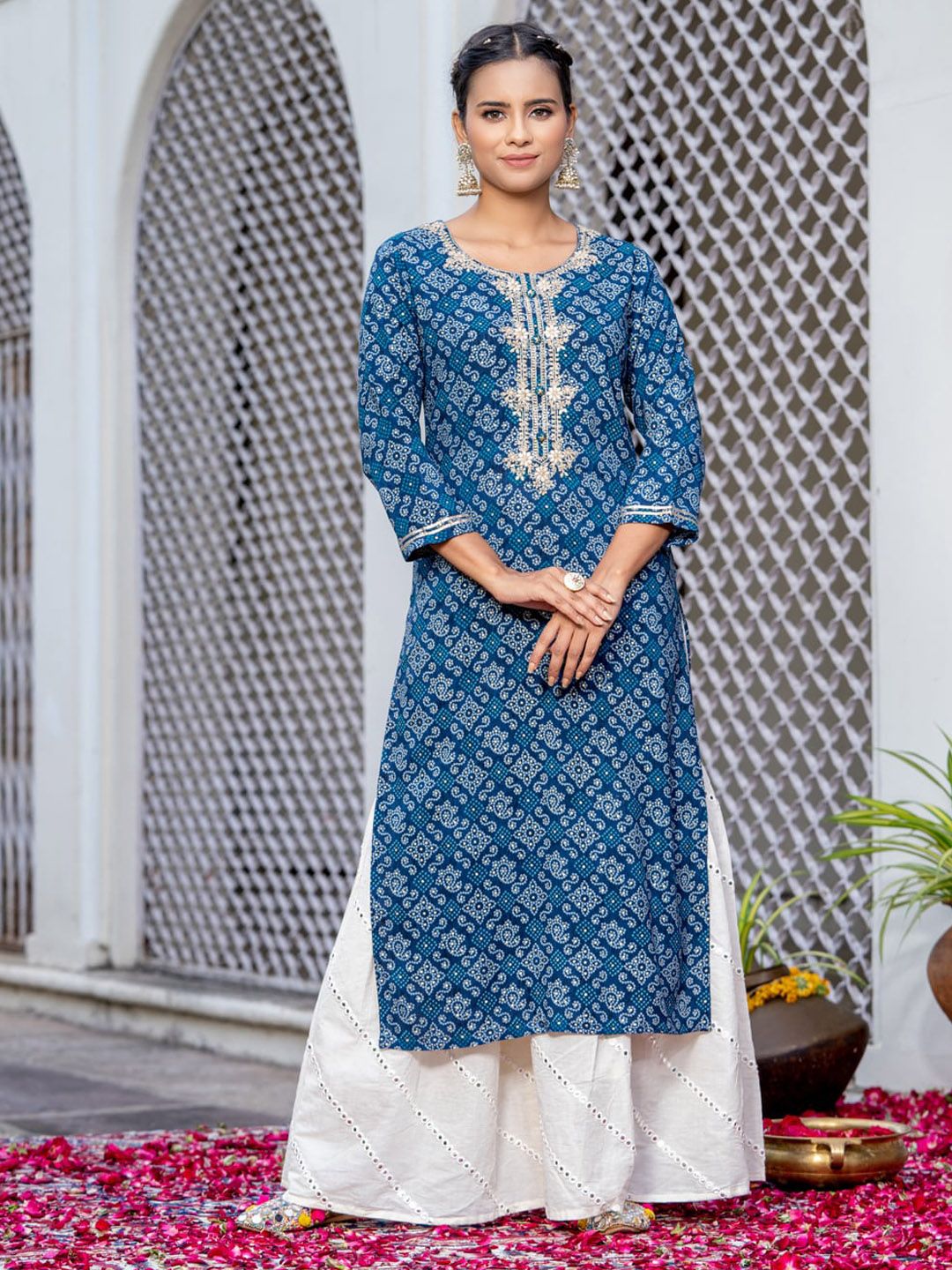 Ode by House of Pataudi Ethnic Motifs Printed Kurta - Distacart
