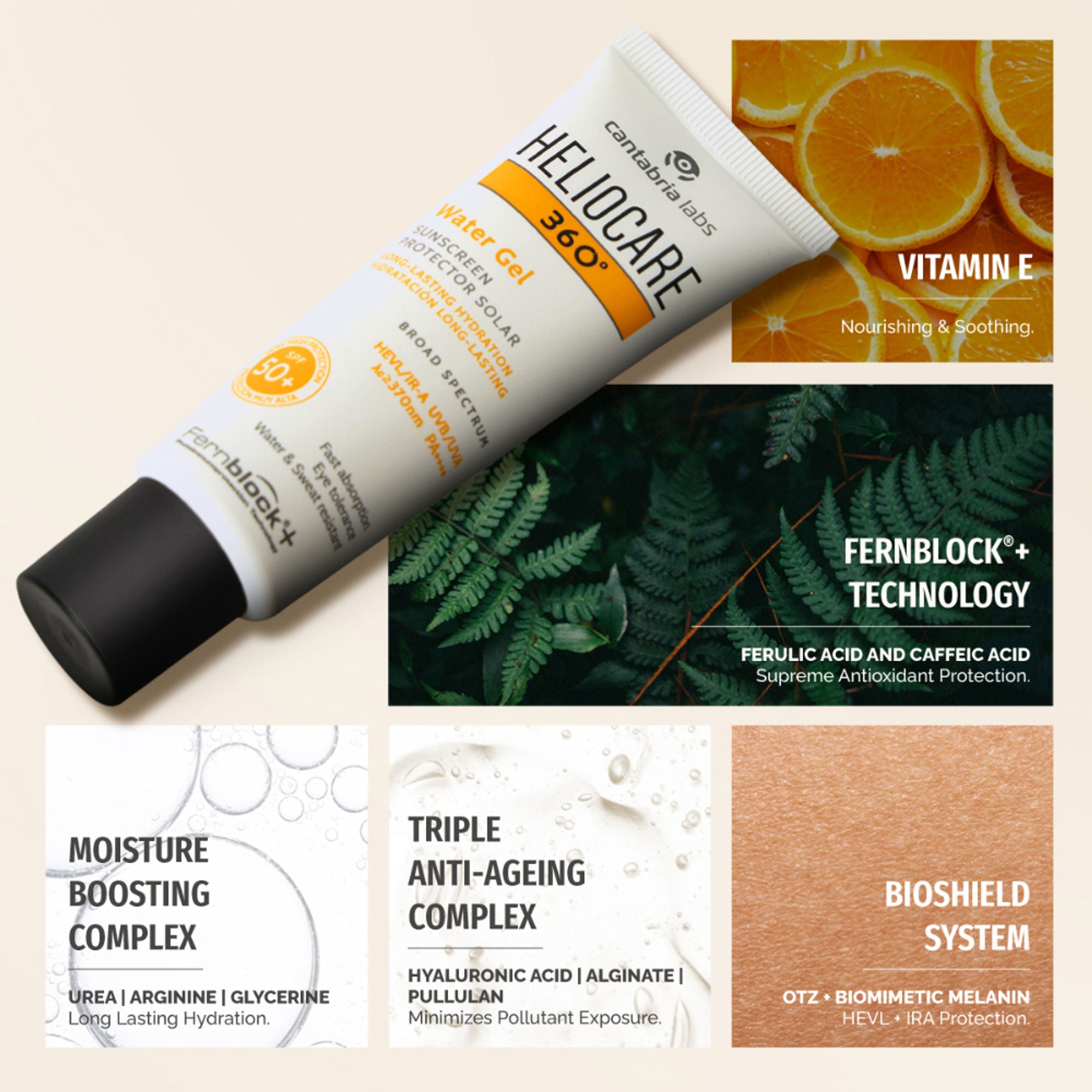 Heliocare Water Gel Hydrating Sunscreen SPF 50+ Pa++++, Water & Sweat Resistant, For Dry & Dull Skin - Distacart