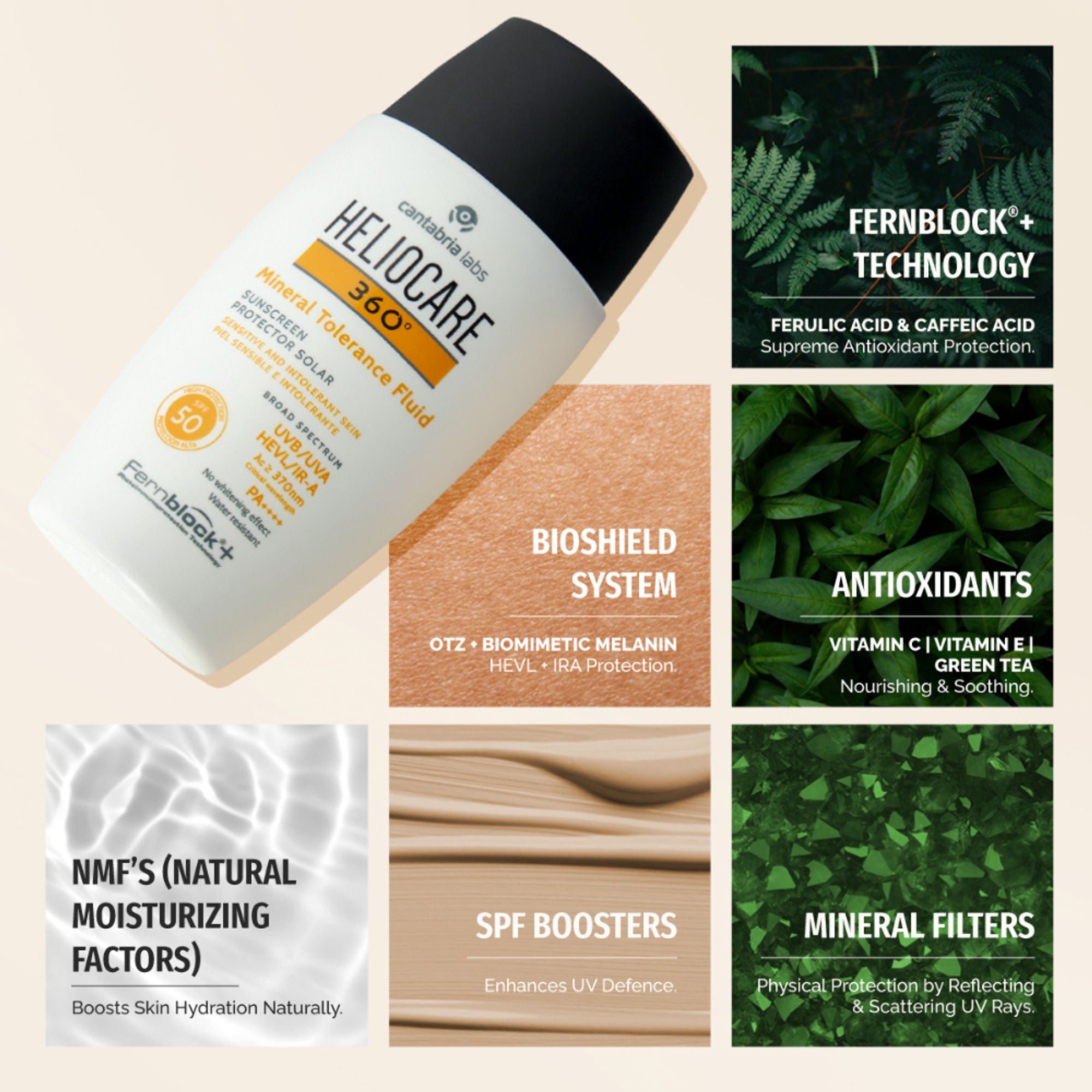 Heliocare Mineral Tolerance Fluid Sunscreen SPF 50 Pa++++ 100% Mineral, Vit C & E Sensitive Skin - Distacart