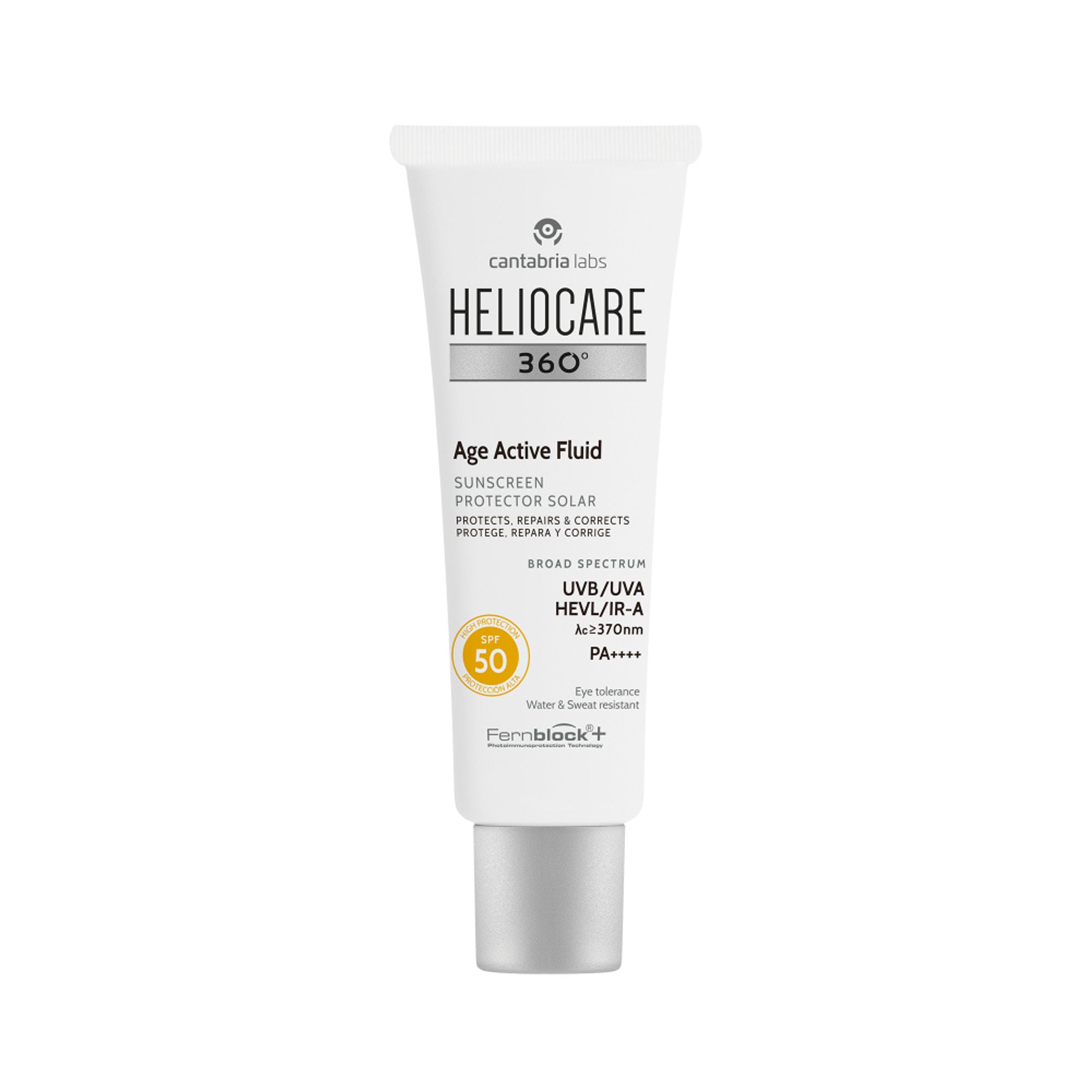 Heliocare 360 Age Active Fluid Sunscreen SPF 50 Pa++++ With Hyaluronic Acid For Youthful & Firm Skin - Distacart