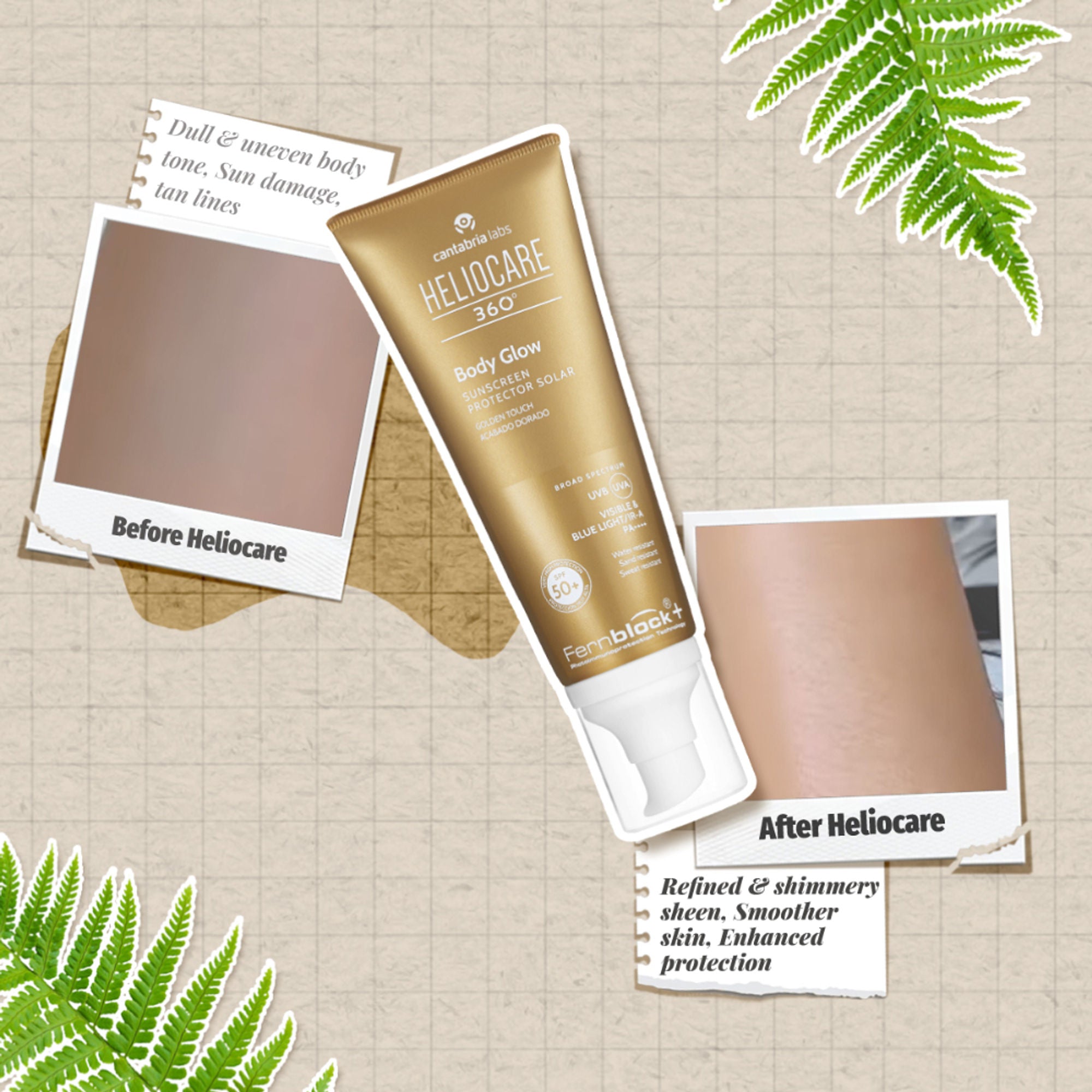 Heliocare 360 Body Glow SPF 50+ Body Sunscreen - Distacart