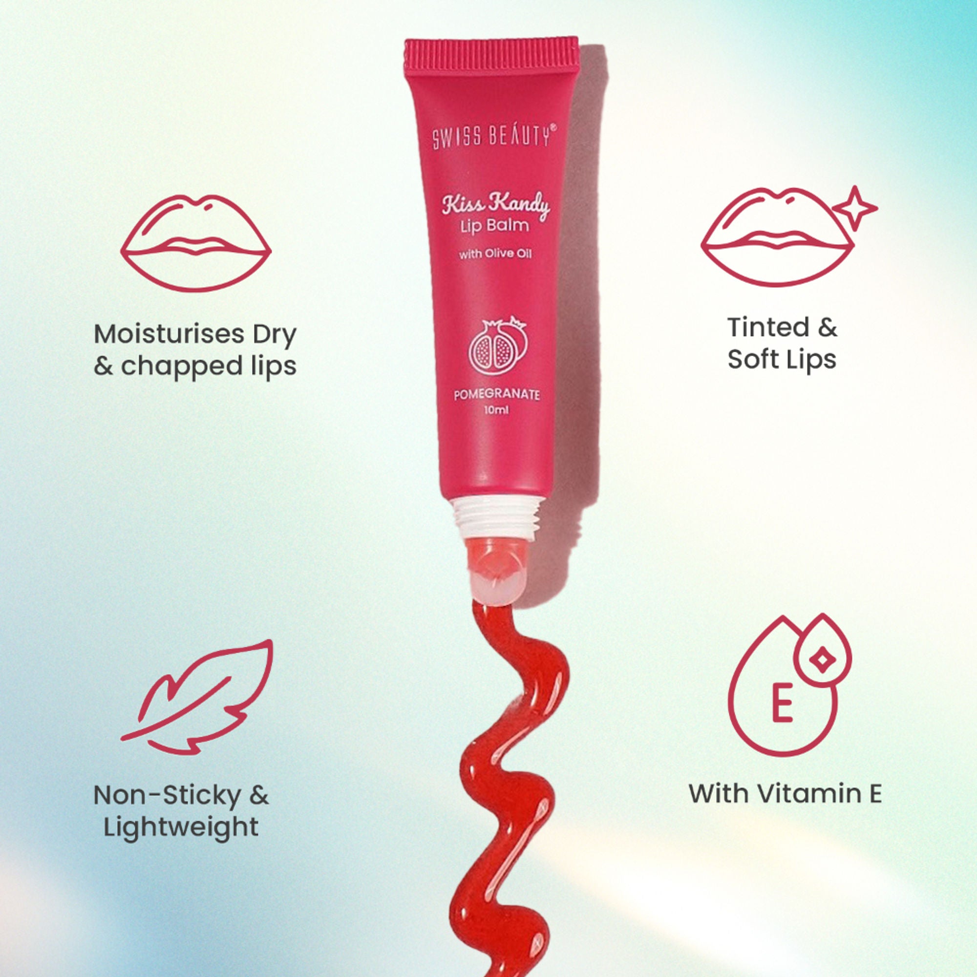 Swiss Beauty Kiss Kandy Tinted Lip Balm | Non-Sticky with Olive Oil & Vitamin E - 04 Mulberry - Distacart