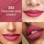 Thumbnail for Swiss Beauty Pure Matte Lipstick , Non-Drying, Smooth Glide, Long Lasting - 202 Peaches N Cream - Distacart