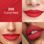 Thumbnail for Swiss Beauty Pure Matte Lipstick , Non-Drying, Smooth Glide, Long Lasting - 206 Coral Red - Distacart