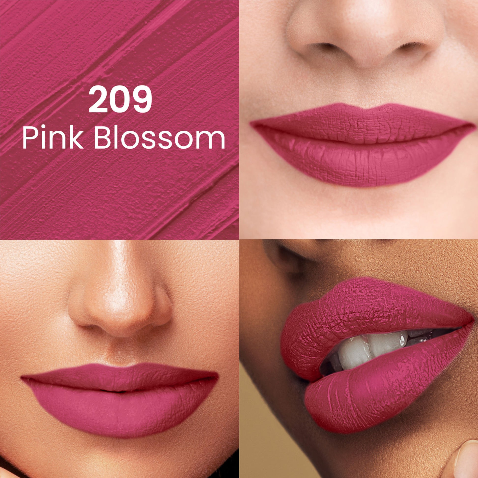 Swiss Beauty Pure Matte Lipstick , Non-Drying, Smooth Glide, Long Lasting - 209 Pink Blossom - Distacart