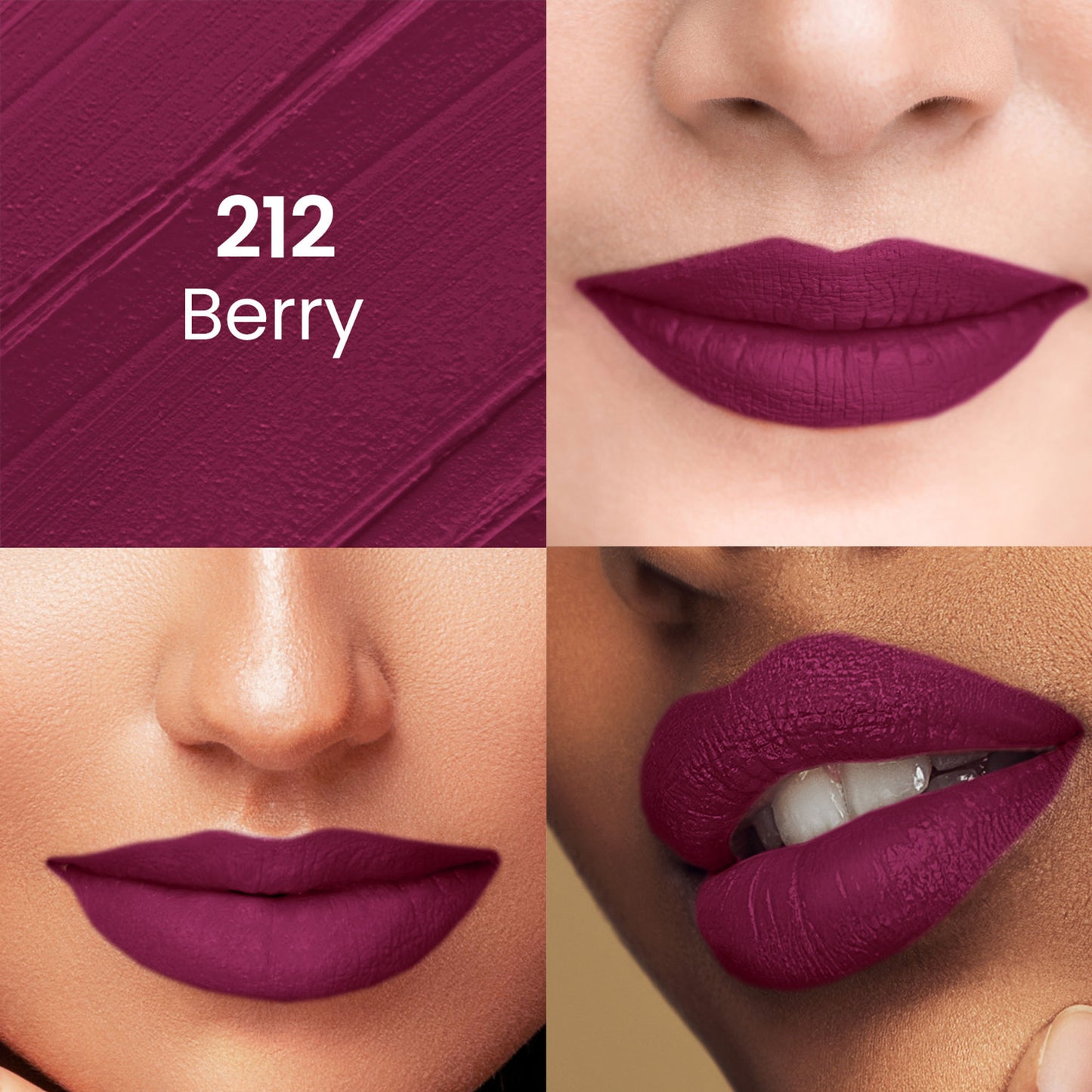 Swiss Beauty Pure Matte Lipstick , Non-Drying, Smooth Glide, Long Lasting - 212 Berry - Distacart