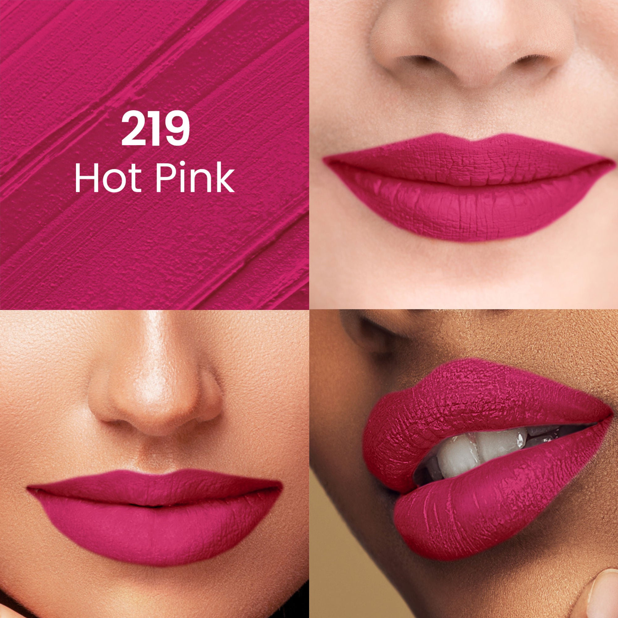 Swiss Beauty Pure Matte Lipstick , Non-Drying, Smooth Glide, Long Lasting - 219 Hot Pink - Distacart
