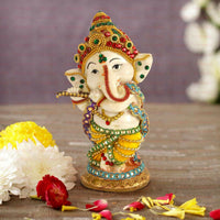 Thumbnail for Tied Ribbons Decorative Murli Ganesh Idol - Distacart