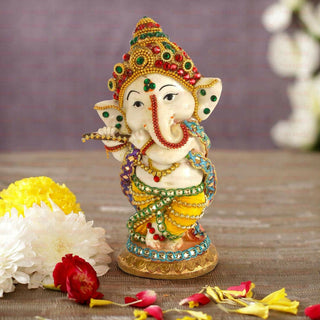 Tied Ribbons Decorative Murli Ganesh Idol - Distacart
