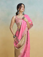 Thumbnail for Mitera Zari Pure Cotton Chanderi Saree - Distacart