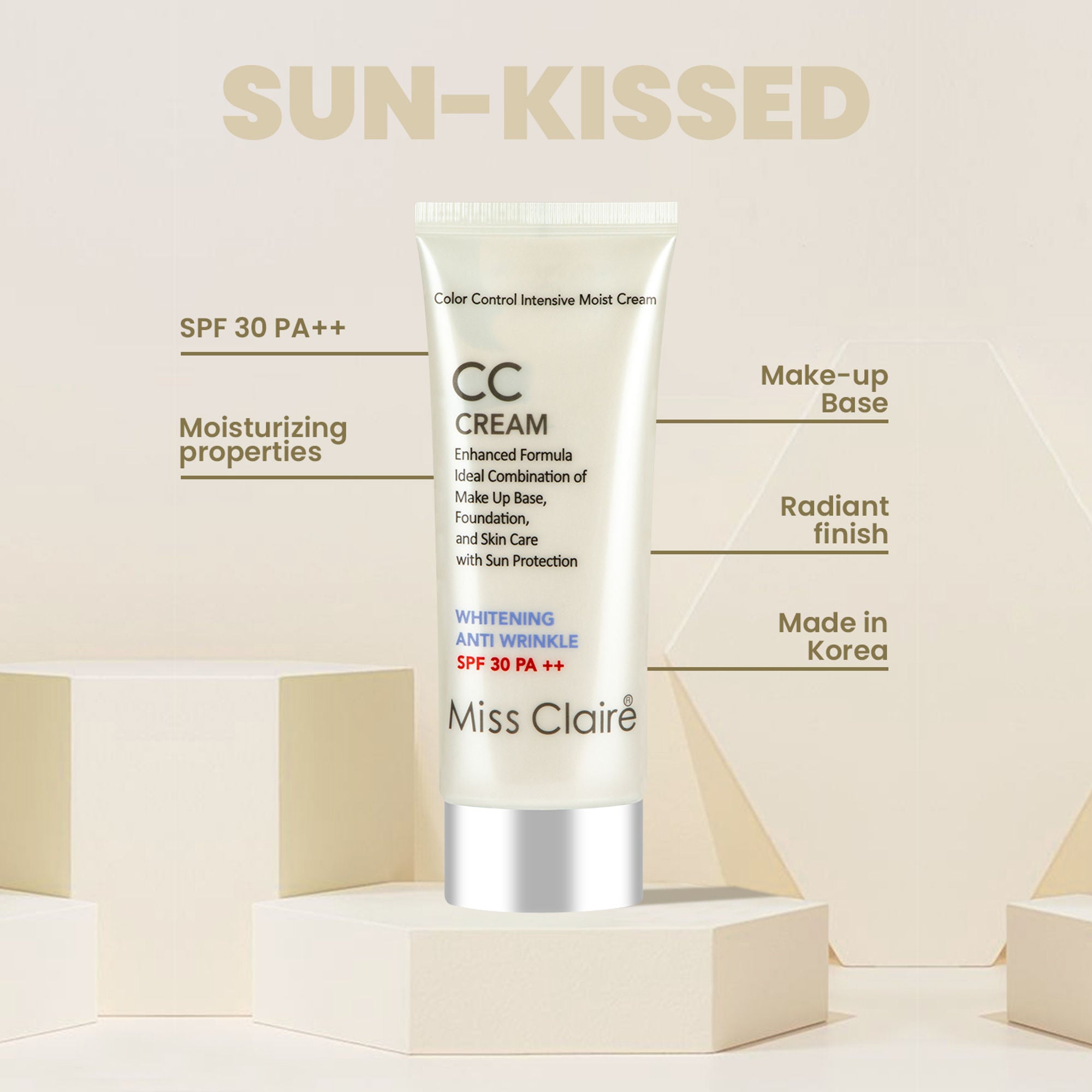 Miss Claire Prestige Cc Cream Whitening Anti Wrinkle Spf 30 Pa++ Color Controler - Distacart