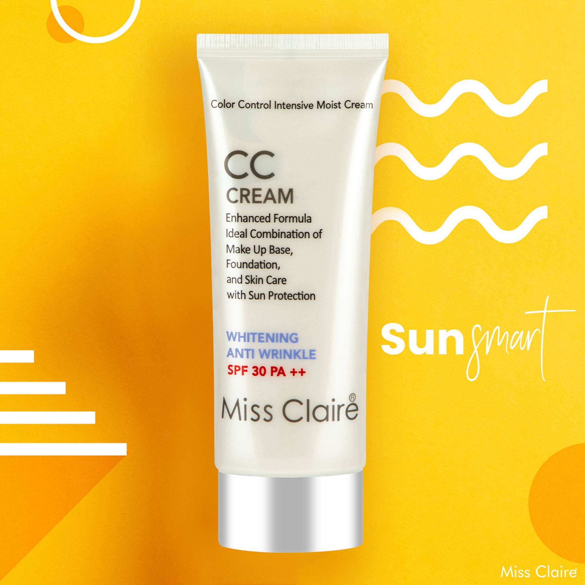 Miss Claire Prestige Cc Cream Whitening Anti Wrinkle Spf 30 Pa++ Color Controler - Distacart