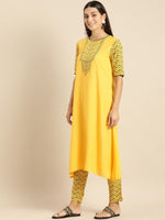 Thumbnail for All About You Women Yellow Printed Kurta with Trousers & With Dupatta - Distacart