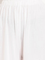 Thumbnail for TAG 7 Women White Solid Straight Palazzos