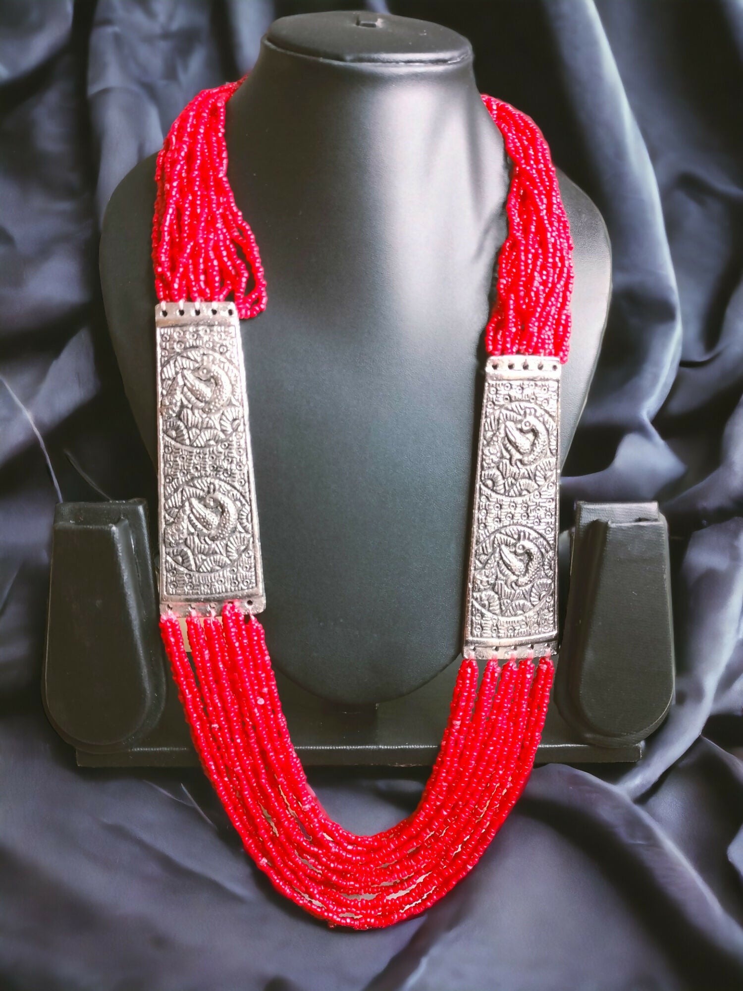 Inhanns Saree Shobha Statement Necklace - Red - Distacart