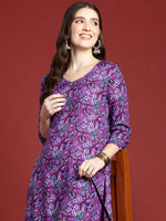 Thumbnail for Anouk Women Floral Printed Regular Kurta With Trousers - Distacart