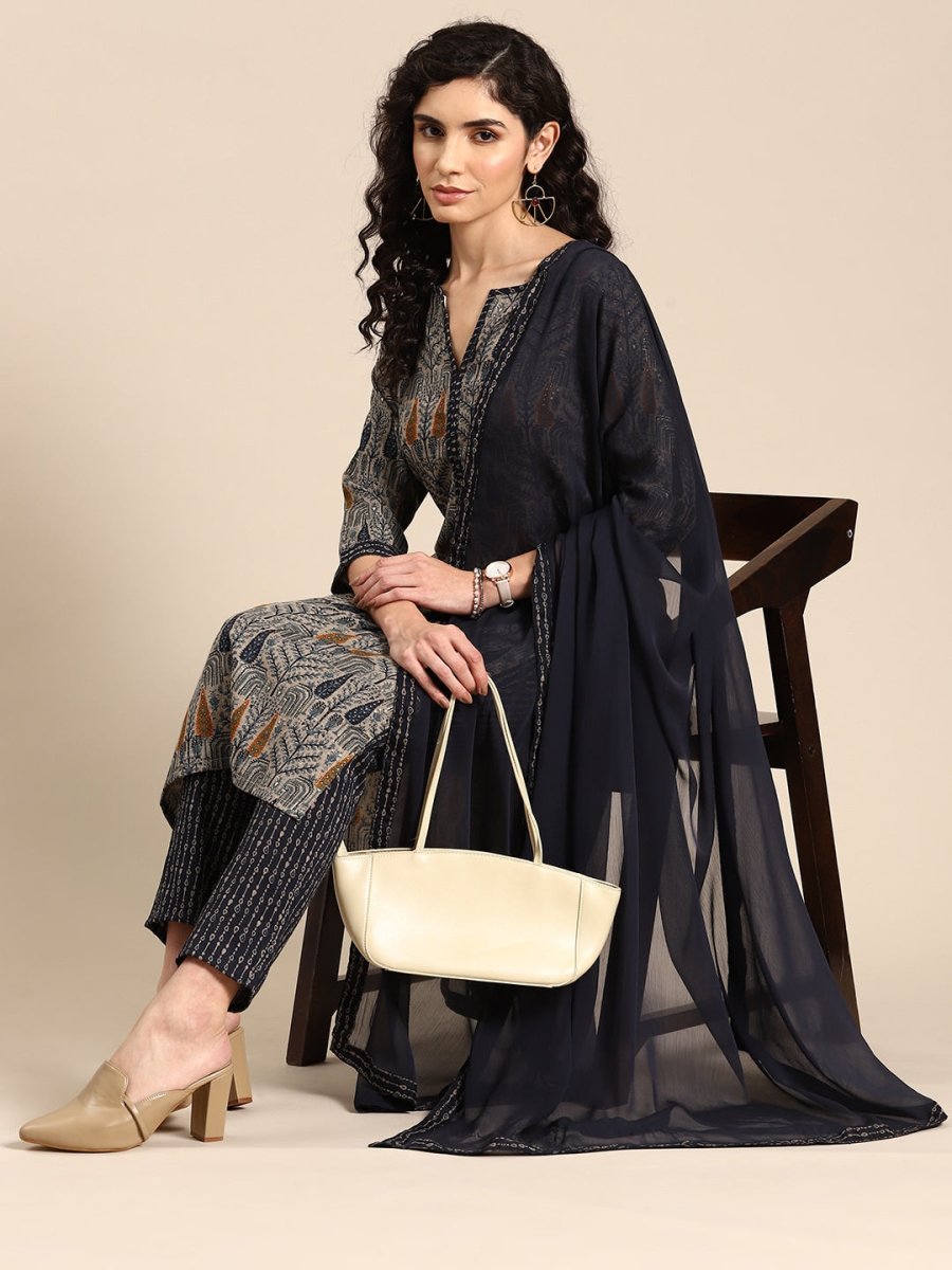 Anouk Women Ethnic Motifs Printed Regular Kurta with Trousers & With Dupatta - Distacart