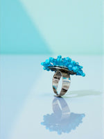 Thumbnail for Inhanns Rang-E-Roshan Adjustable Ring – Handmade Crystal Statement Ring - Sky Blue - Distacart