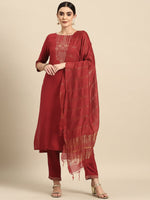 Thumbnail for All About You Ethnic Motifs Print Kurta with Trousers & With Dupatta - Distacart