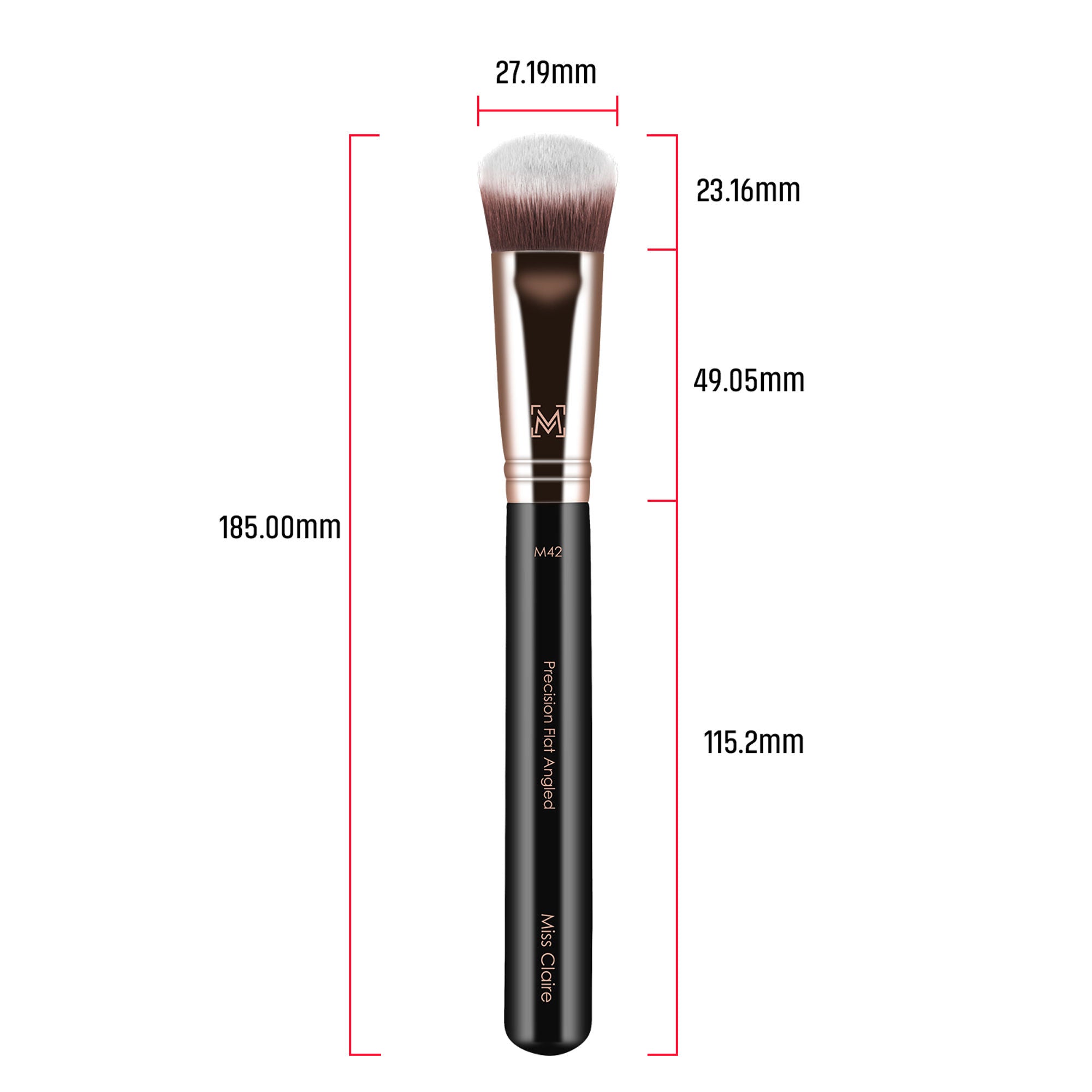 Miss Claire M42 - Precision Flat Angled Brush - Rose Gold
