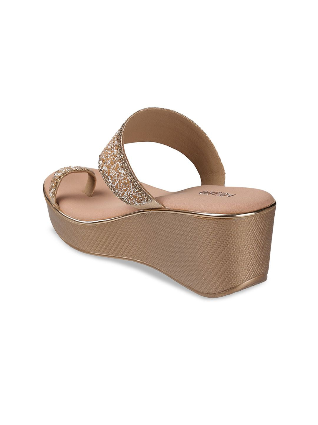 Metro Embellished One Toe Wedge Heels