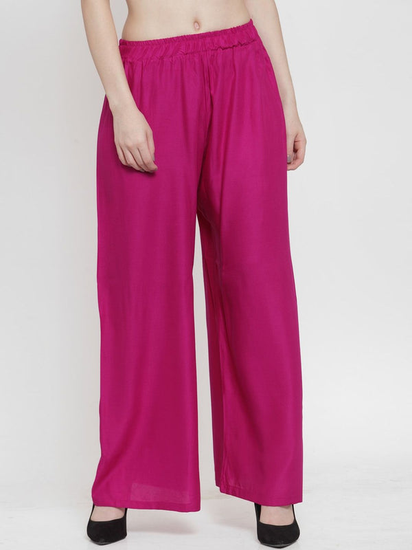 TAG 7 Women Pack Of 2 Solid Straight Palazzos