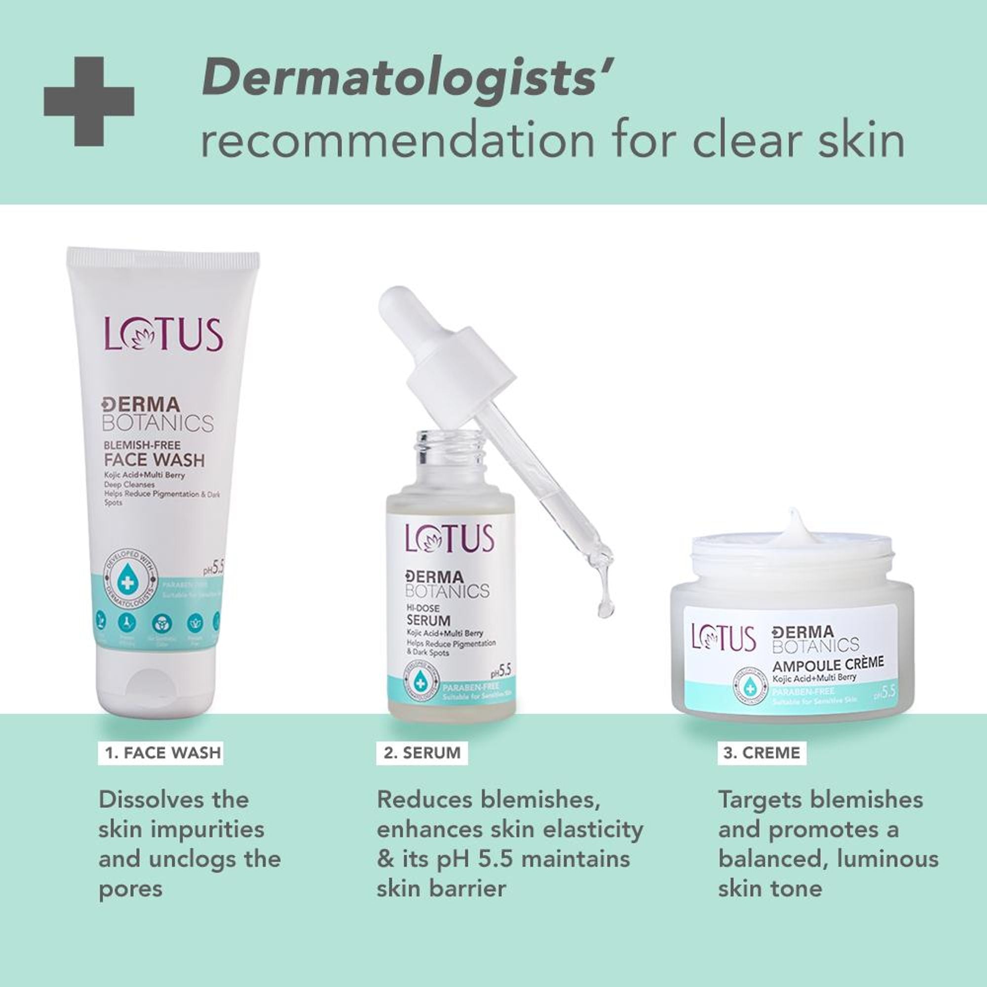 Lotus DermaBotanics Kojic Acid + Multi Berry Blemish-Free Face Wash, pH5.5, For Sensitive Skin additional image 8