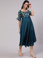 Thumbnail for Aks Floral Printed Square Neck Anarkali Kurta - Distacart